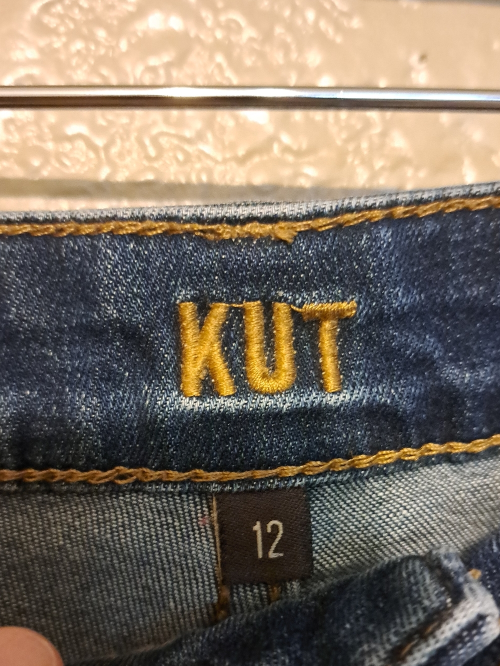 Kut from the Kloth Slim Straight Dark Blue Jeans. Size 12 Slouchy Boyfriend. - Picture 3 of 13
